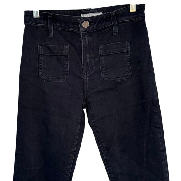Joie Laney Crop Flare Jeans Black Denim Pants Size 26 Minimalist Retro - Picture 5 of 12